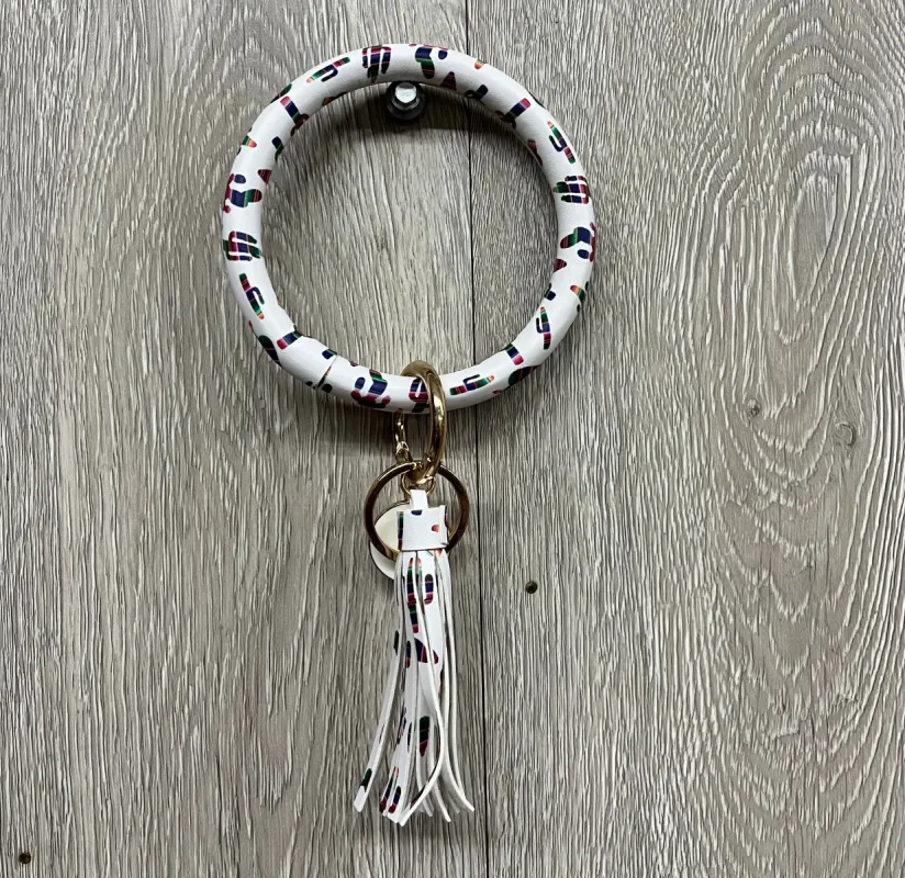 Key Ring Bangle Rainbow Cactus Gold Hardware BB554 sold by Back2Basics