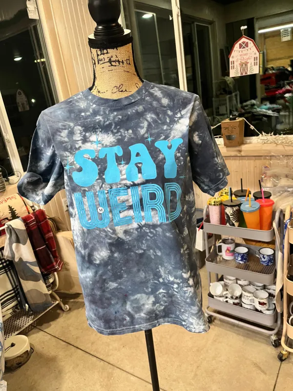 Stay Weird Tie Dye Short Sleeve Tee sold by Back2Basics