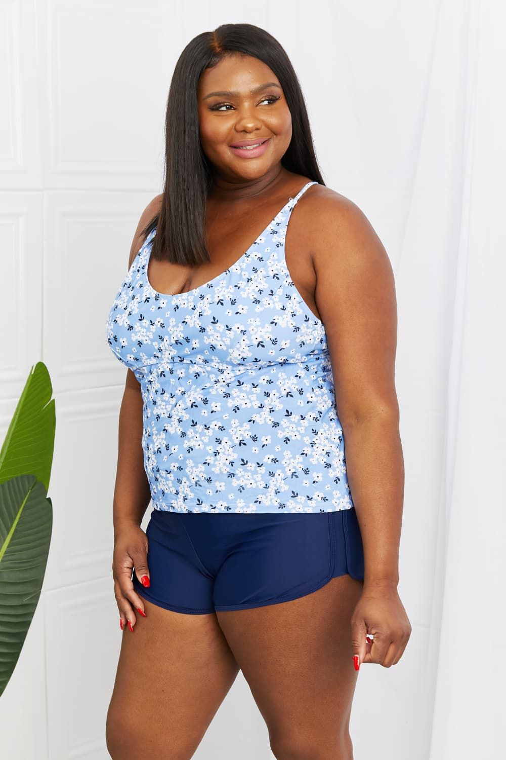 Marina West Swim By The Shore Full Size Two-Piece Swimsuit in Blossom Navy sold by Back2Basics product image thumbnail 10