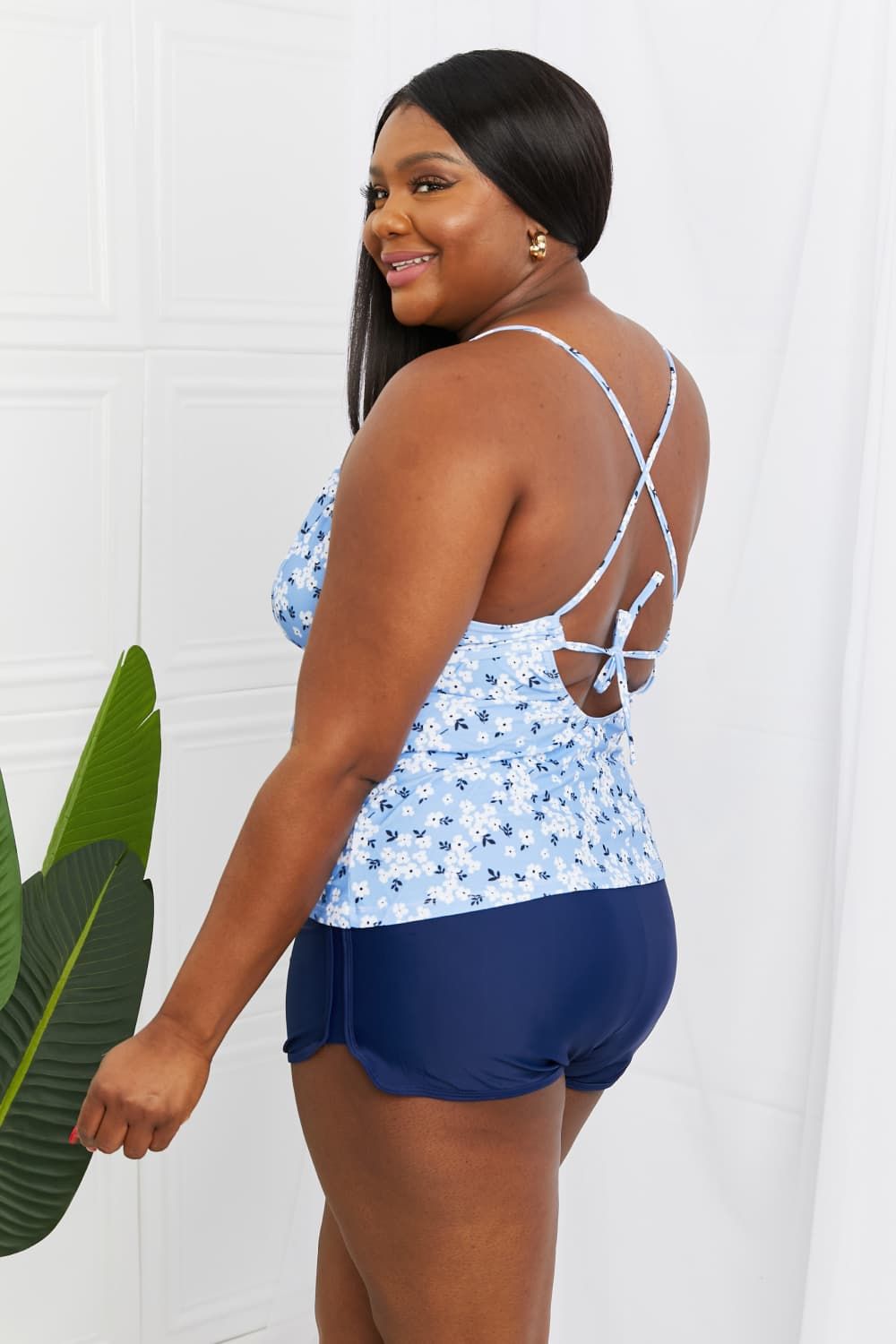 Marina West Swim By The Shore Full Size Two-Piece Swimsuit in Blossom Navy sold by Back2Basics product image thumbnail 11