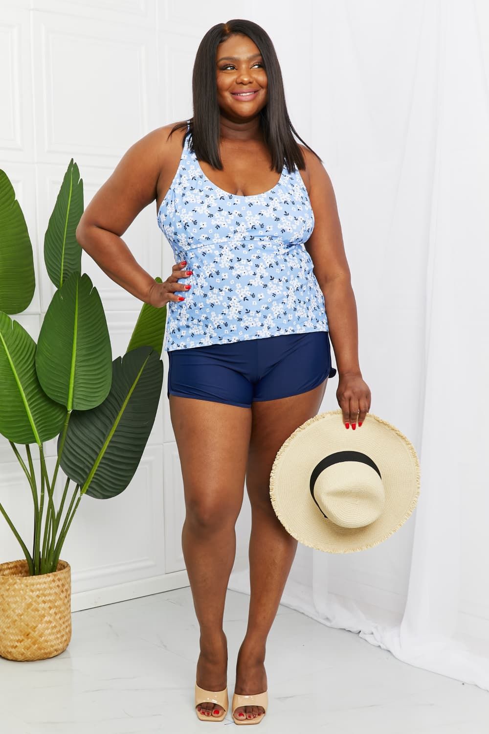 Marina West Swim By The Shore Full Size Two-Piece Swimsuit in Blossom Navy sold by Back2Basics product image thumbnail 12