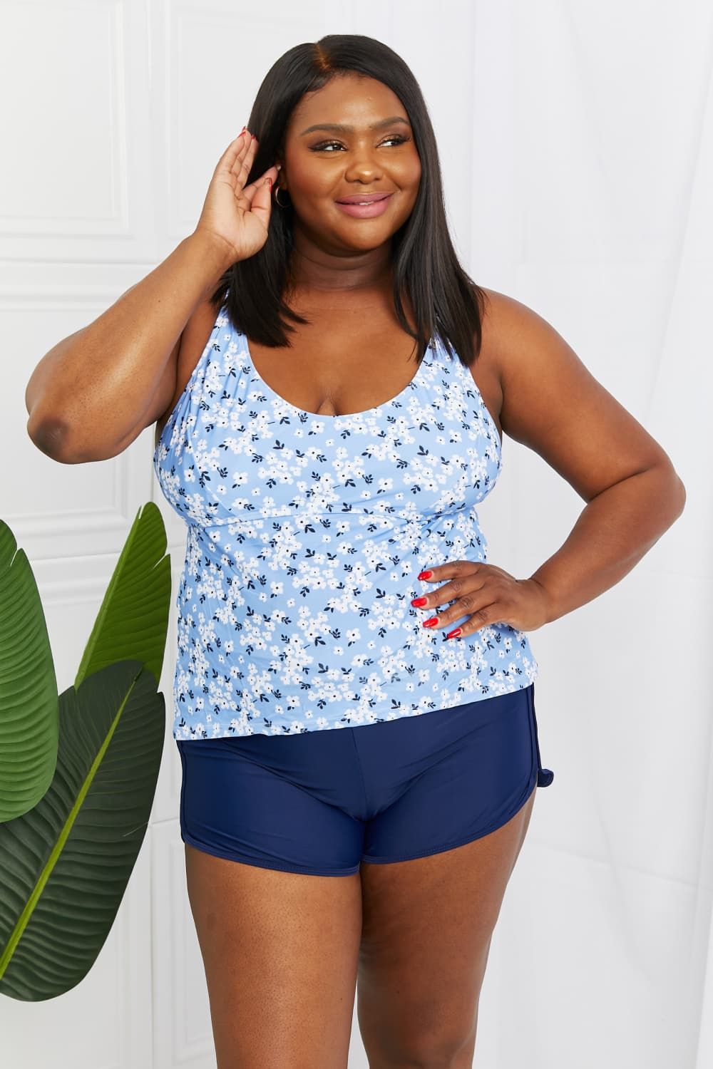 Marina West Swim By The Shore Full Size Two-Piece Swimsuit in Blossom Navy sold by Back2Basics product image thumbnail 9