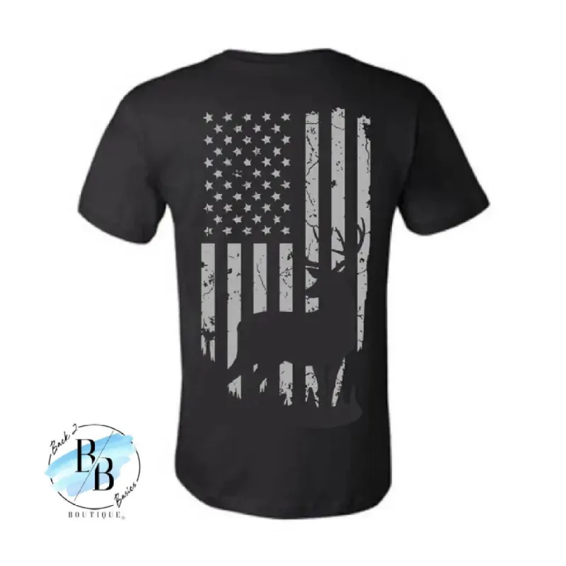 Deer Flag Short Sleeve Tee sold by Back2Basics