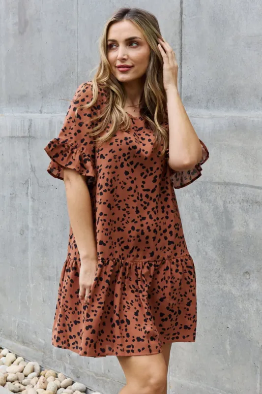 Jade By Jane Sweet & Playful Full Size Ruffle Sleeve Mini Dress sold by Back2Basics