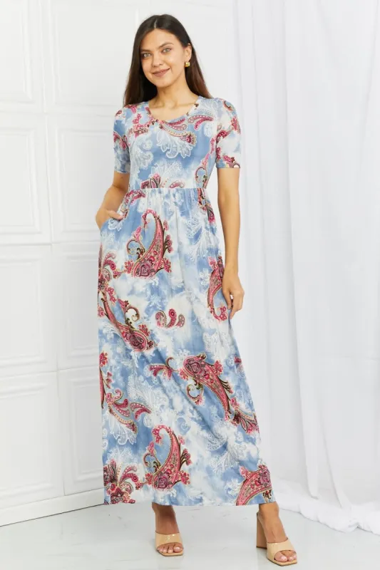 Celeste In My Feels Full Size Paisley Maxi Dress sold by Back2Basics