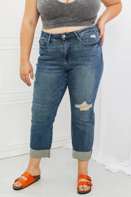Judy Blue Michelle Full Size Straight Dad Jeans sold by Back2Basics