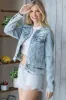 Veveret Distressed Button Up Denim Jacket sold by Back2Basics