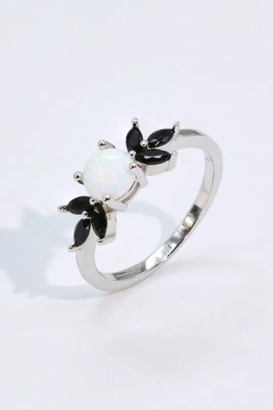 Opal and Zircon Contrast Ring sold by Back2Basics