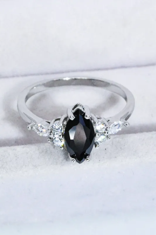 925 Sterling Silver Black Agate Ring sold by Back2Basics