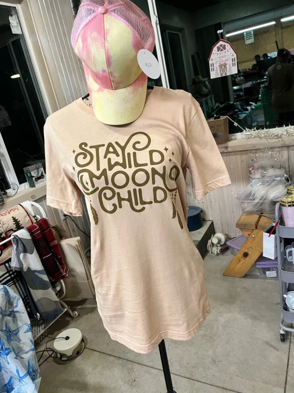Stay Wild Moon Child Short Sleeve Tee sold by Back2Basics