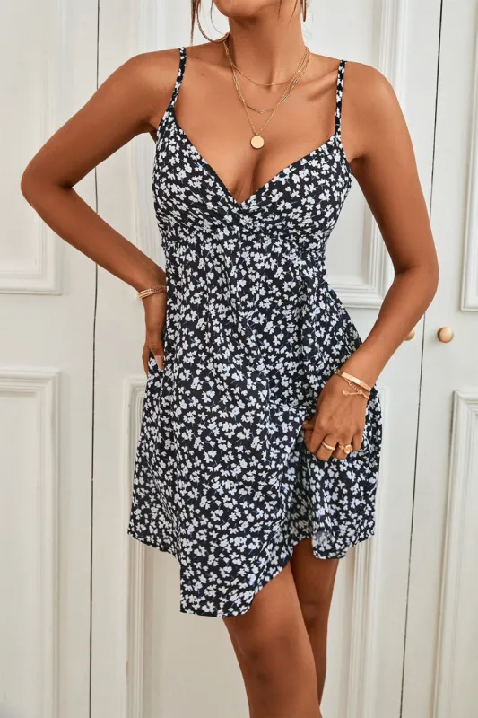 Ditsy Floral Spaghetti Strap Backless Dress sold by Back2Basics