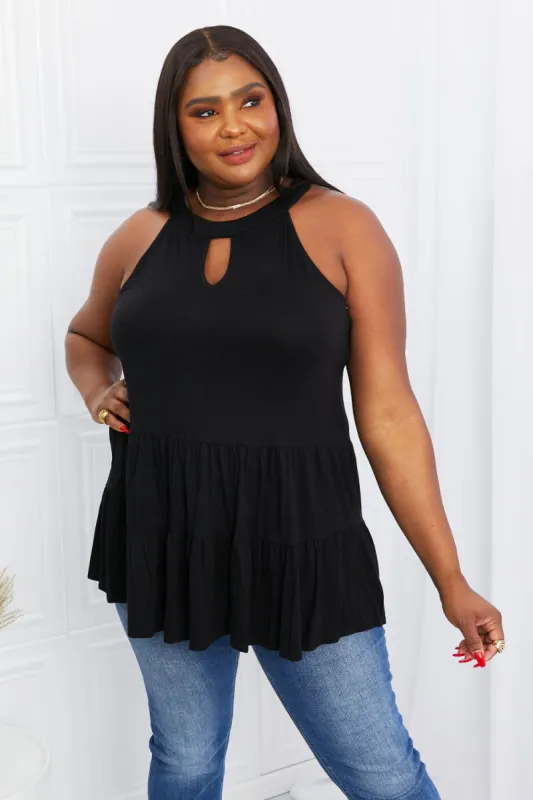 CY Fashion Full Size Cutout Grecian Neck Sleeveless Top sold by Back2Basics