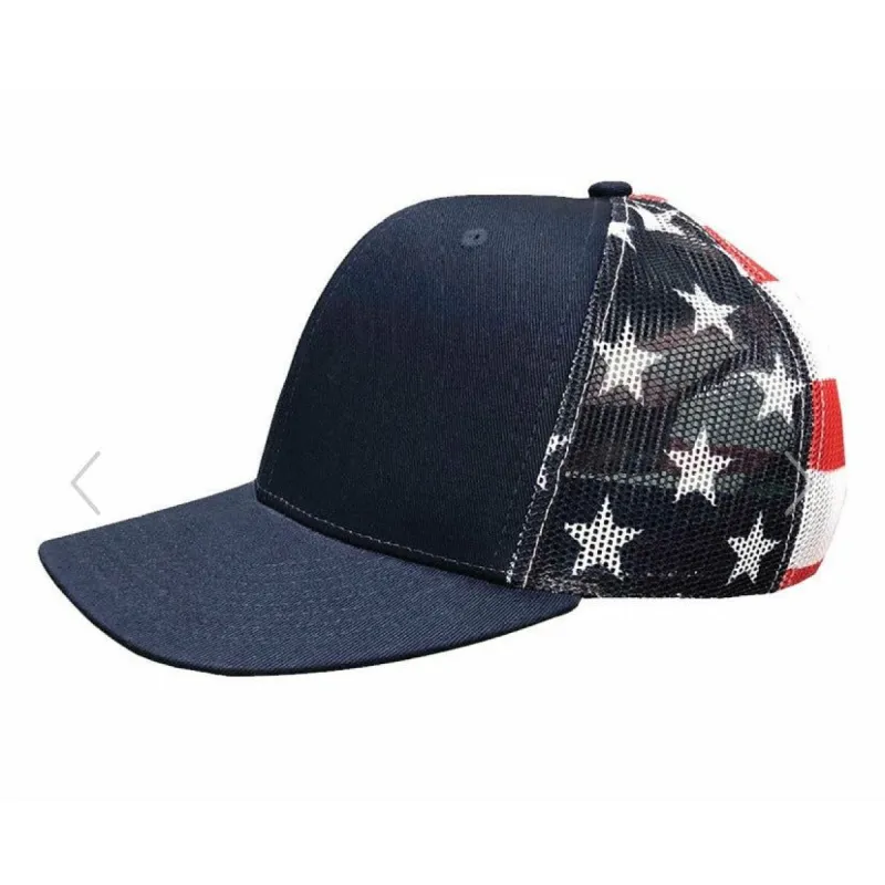 Blue American Flag Snap Adjustment Back Hat sold by Back2Basics