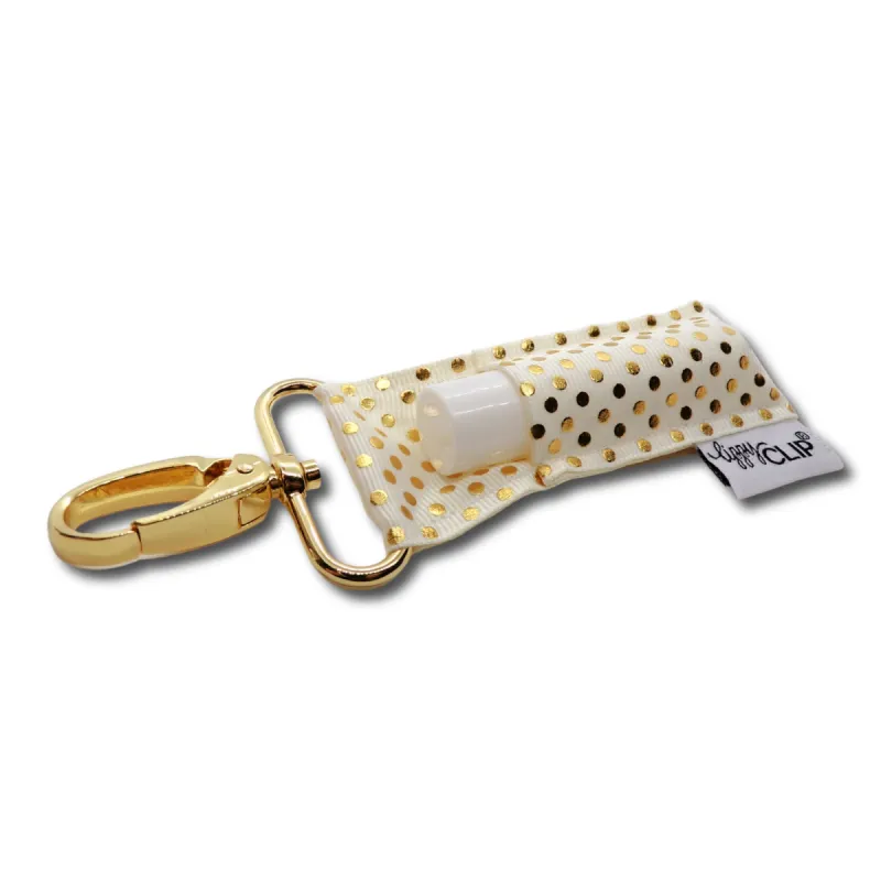 Gold Dots on Ivory LippyClip® sold by Back2Basics