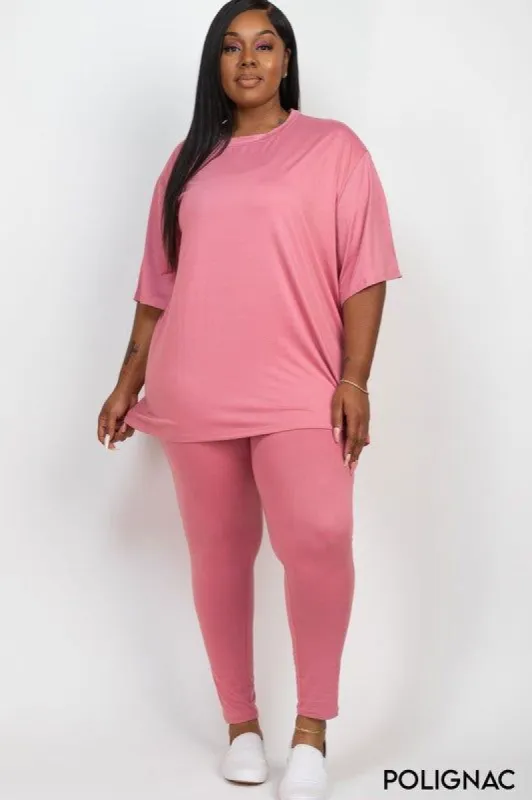 Plus Size Oversize shirt & Leggings Set sold by Back2Basics