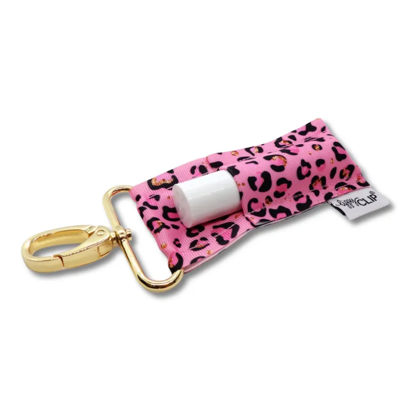 Pink Leopard LippyClipKISS for larger lip balms, essential oil rollers, and more sold by Back2Basics