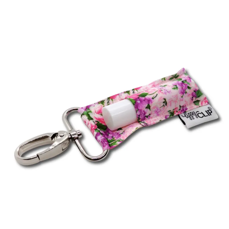 Pink Flower Garden LippyClip® Lip Balm Holder sold by Back2Basics