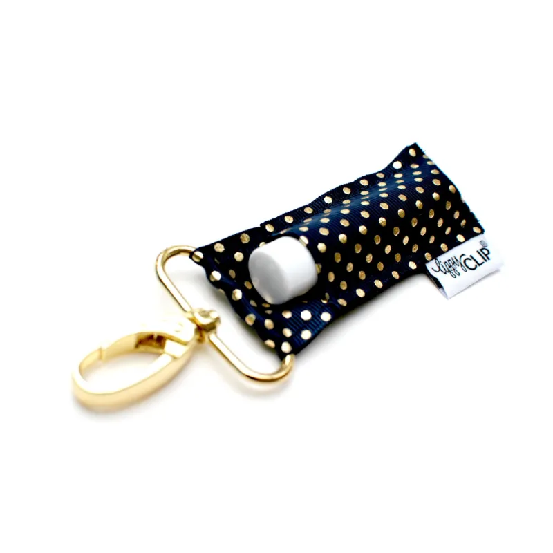 Gold Dots on Navy LippyClip® sold by Back2Basics