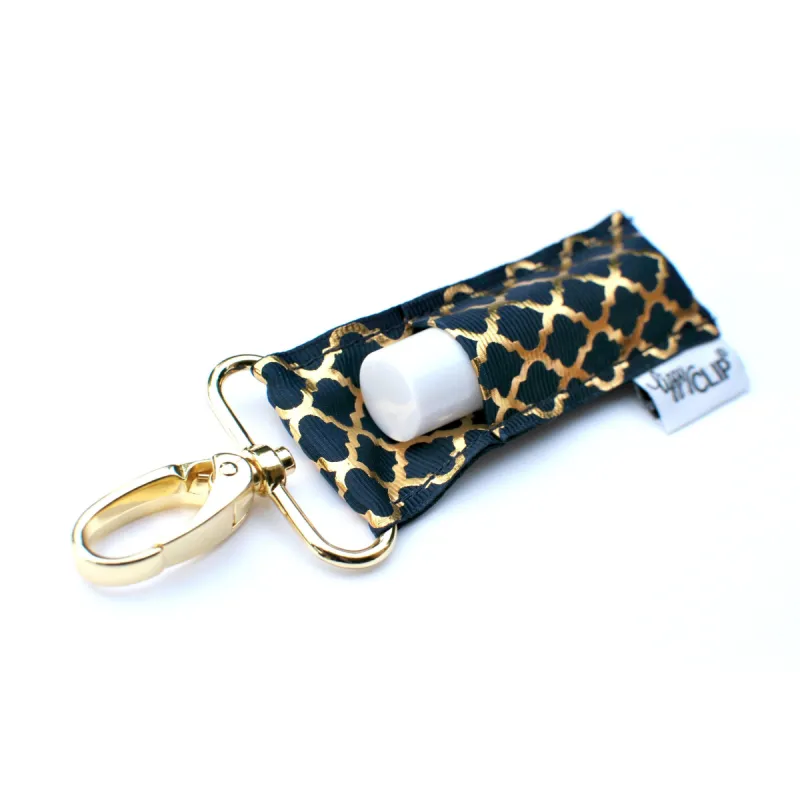Gold Quatrefoil on Navy LippyClip® sold by Back2Basics