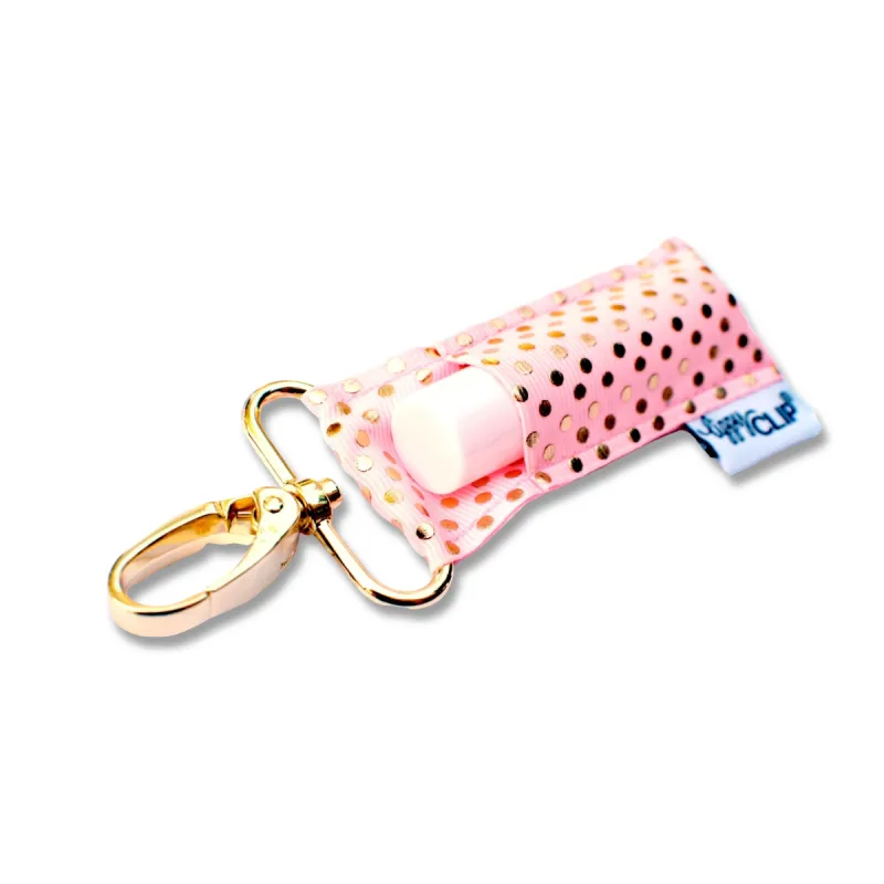 Gold Dots on Light Pink LippyClip® sold by Back2Basics
