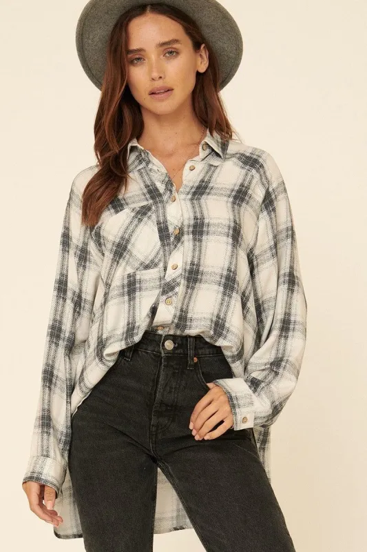 Oversized Loose Fit Plaid Shirt sold by Back2Basics