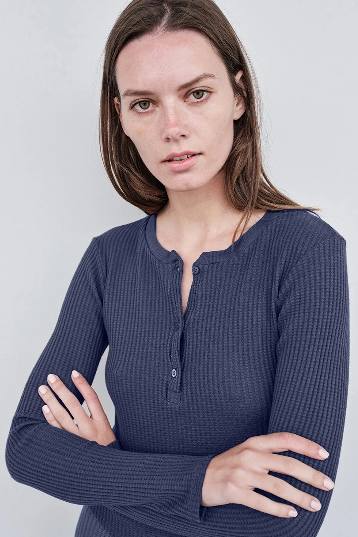 Stateside Luxe Thermal Henley Top in Ash sold by Bailey 44 product image thumbnail 5