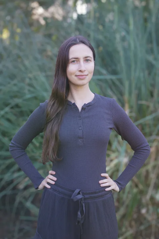 Stateside Luxe Thermal Henley Top in Ash sold by Bailey 44