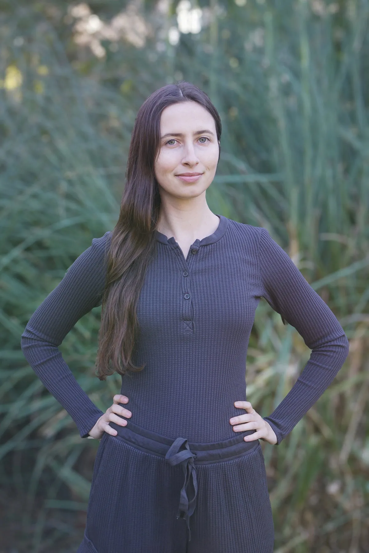 Stateside Luxe Thermal Henley Top in Ash sold by Bailey 44