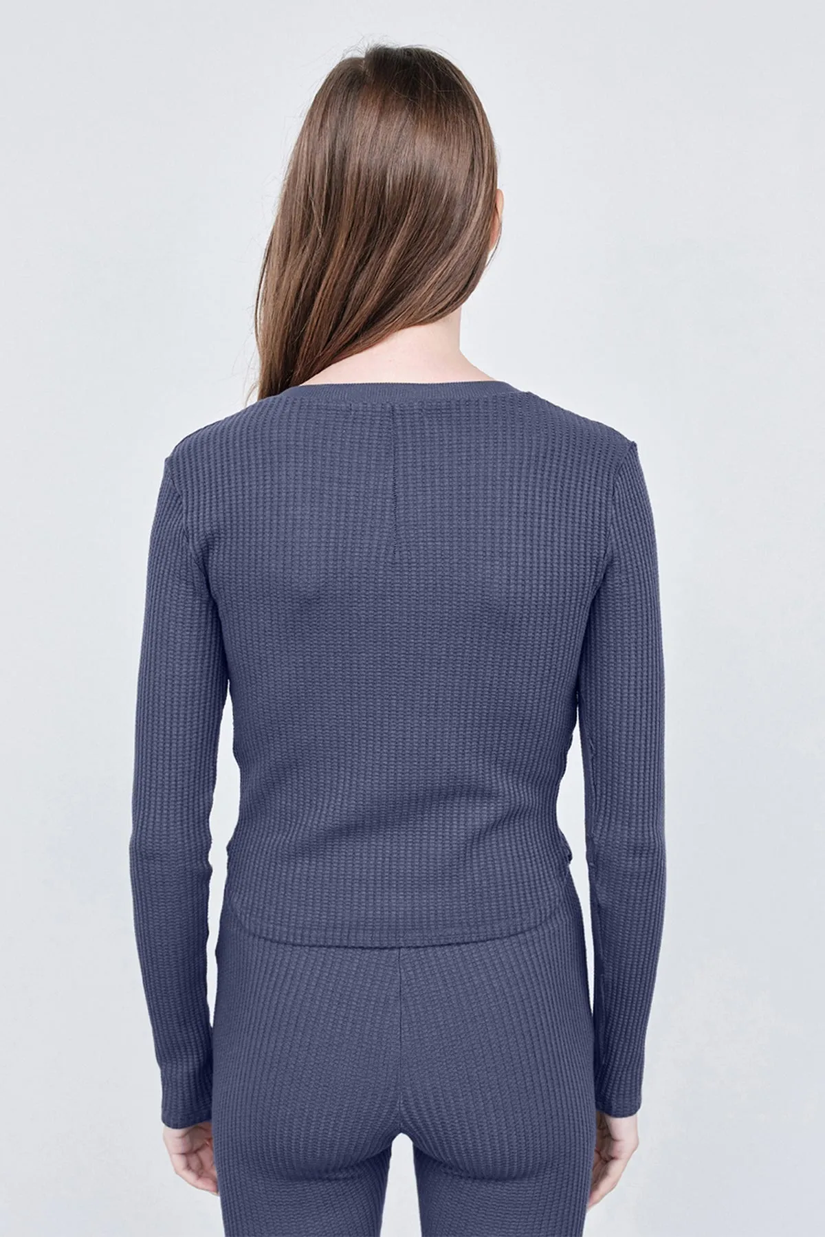 Stateside Luxe Thermal Henley Top in Ash sold by Bailey 44 product image thumbnail 4