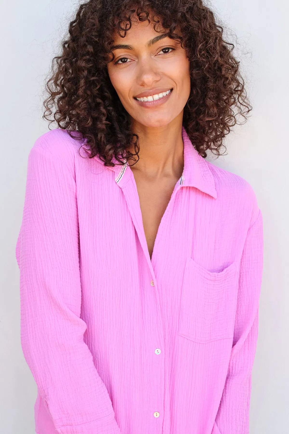 Sundry Long Sleeve Button Down in Flamingo sold by Bailey 44 product image thumbnail 5