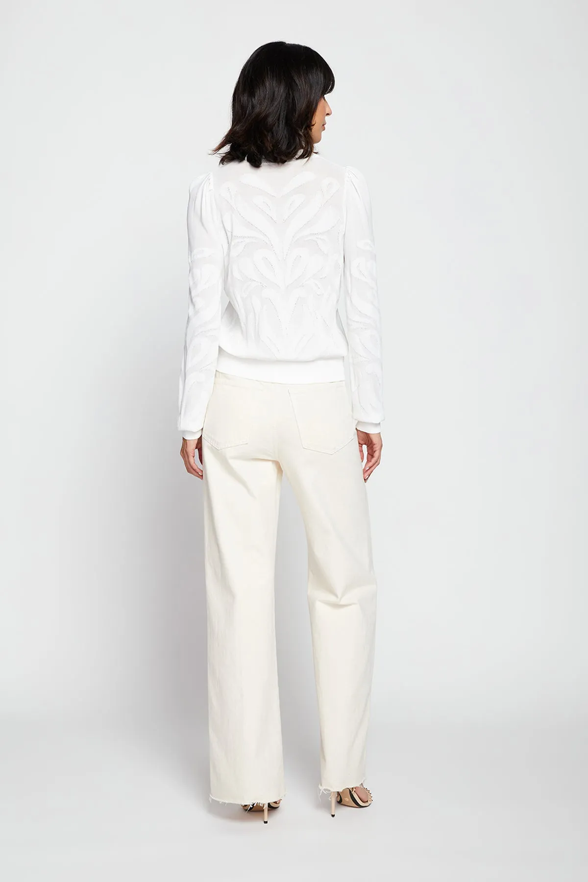 Bailey 44 Theodora Jacquard Crewneck Sweater In Cream sold by Bailey 44 product image thumbnail 5