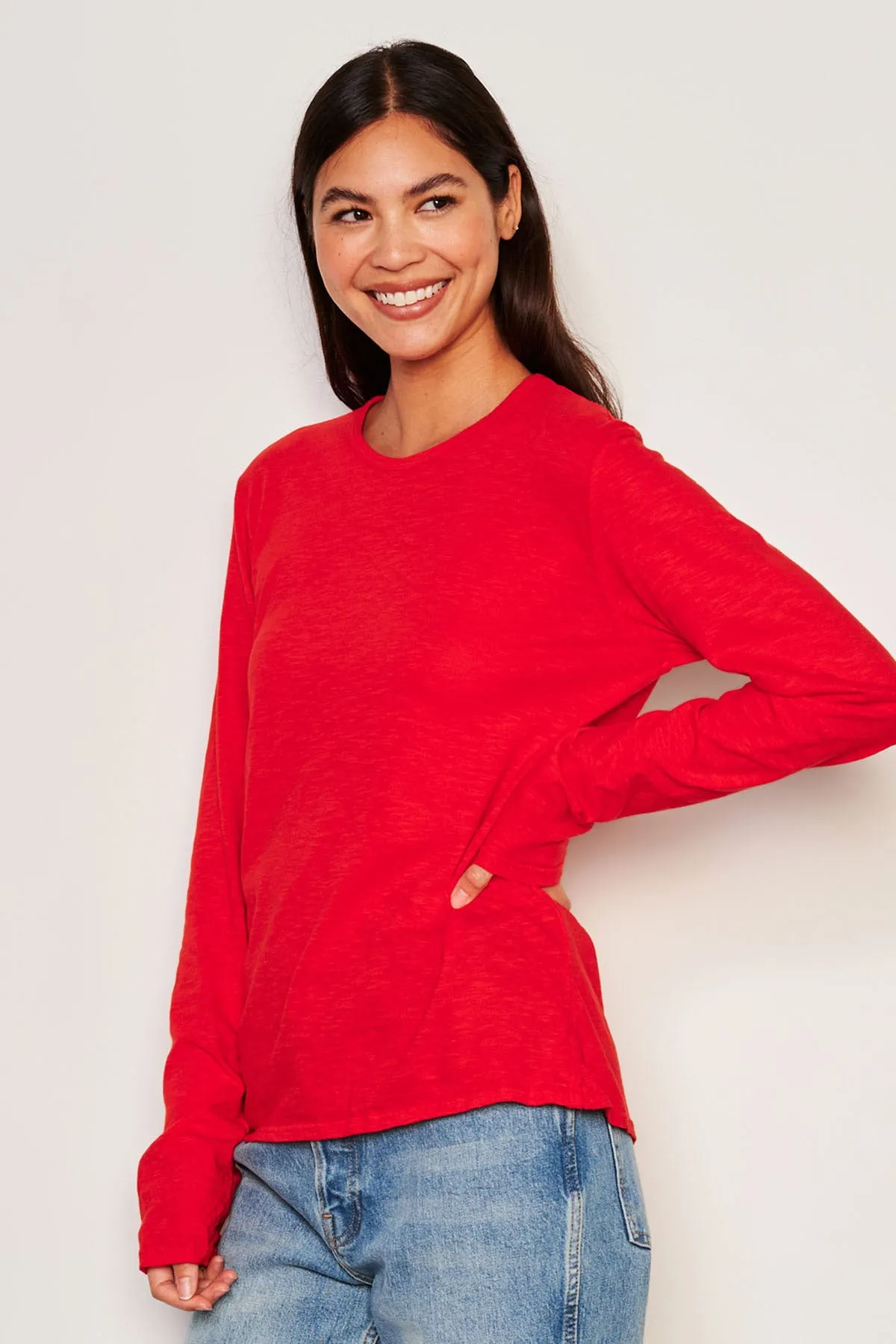 Sundry Long Sleeve Crew in Flare Red sold by Bailey 44 product image thumbnail 2