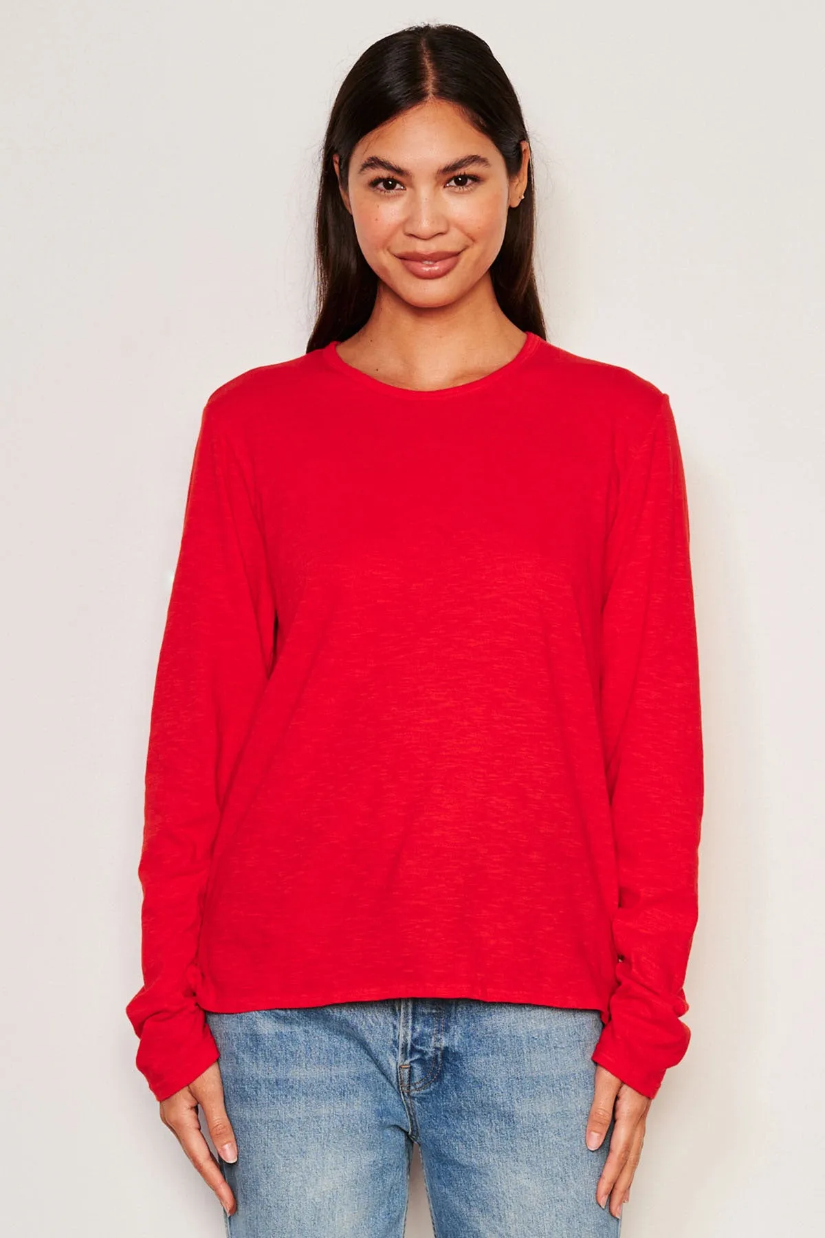 Sundry Long Sleeve Crew in Flare Red sold by Bailey 44