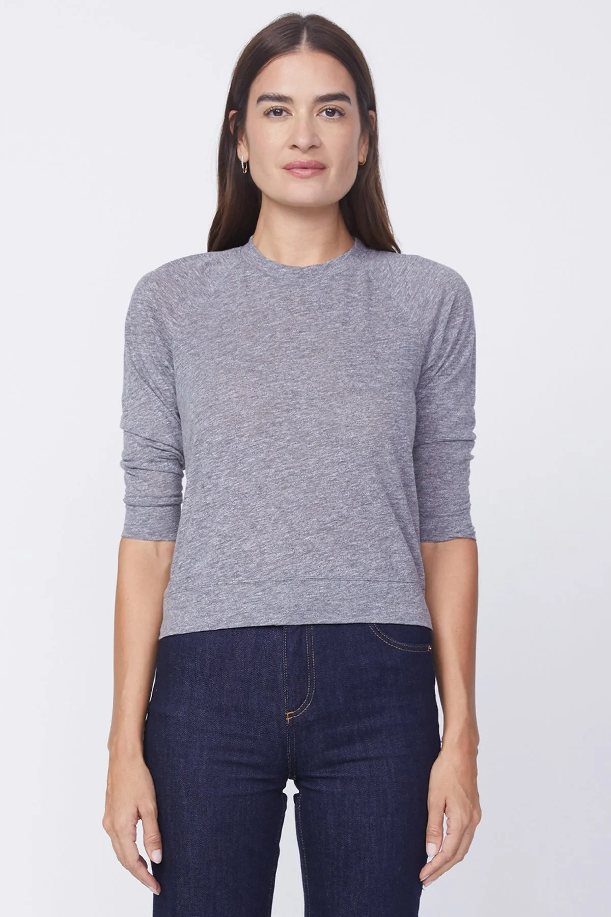 Stateside Triblend Sweatshirt Tee in Heather Grey sold by Bailey 44