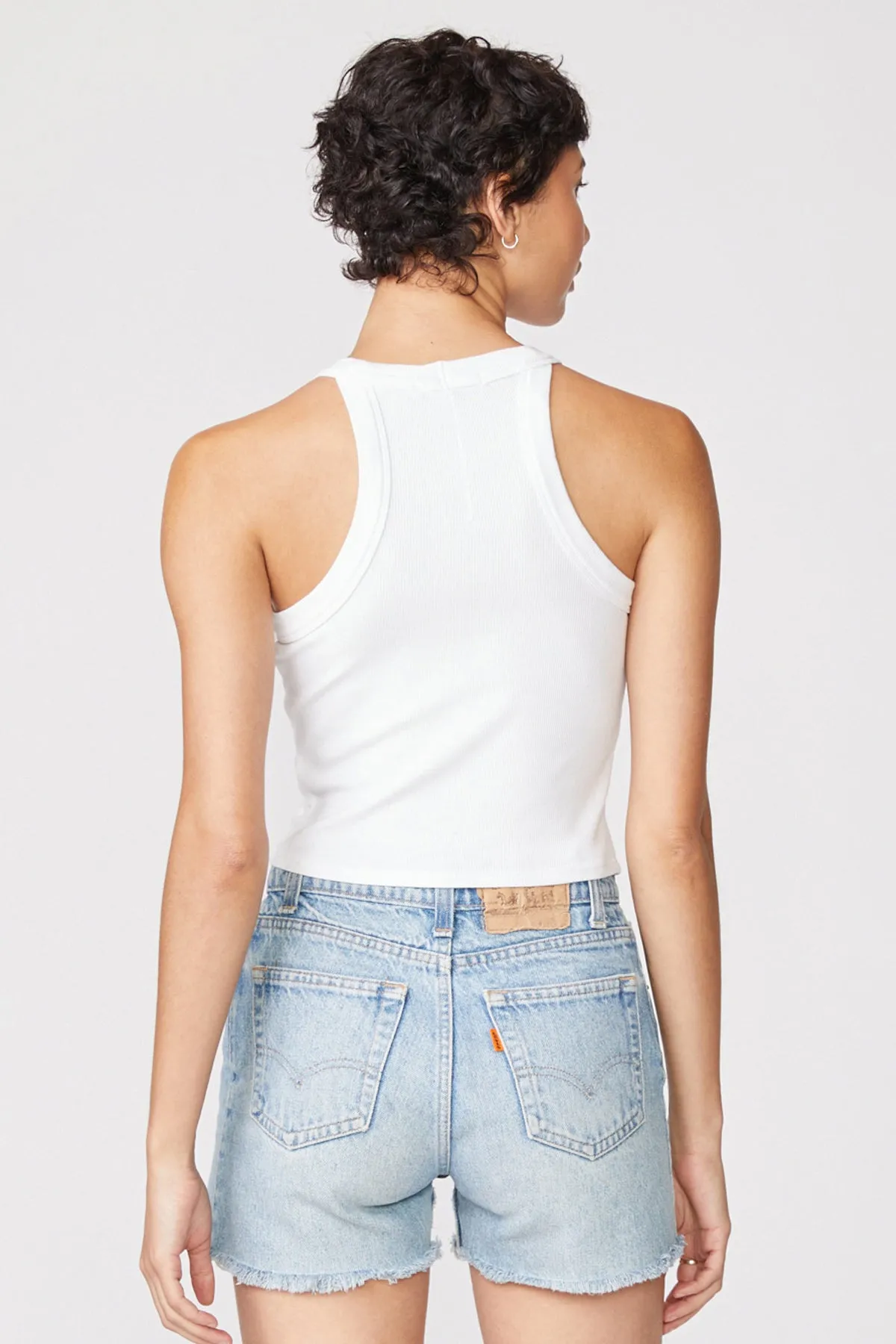 Stateside Stateside 2x1 Rib 90's Tank in White sold by Bailey 44 product image thumbnail 5