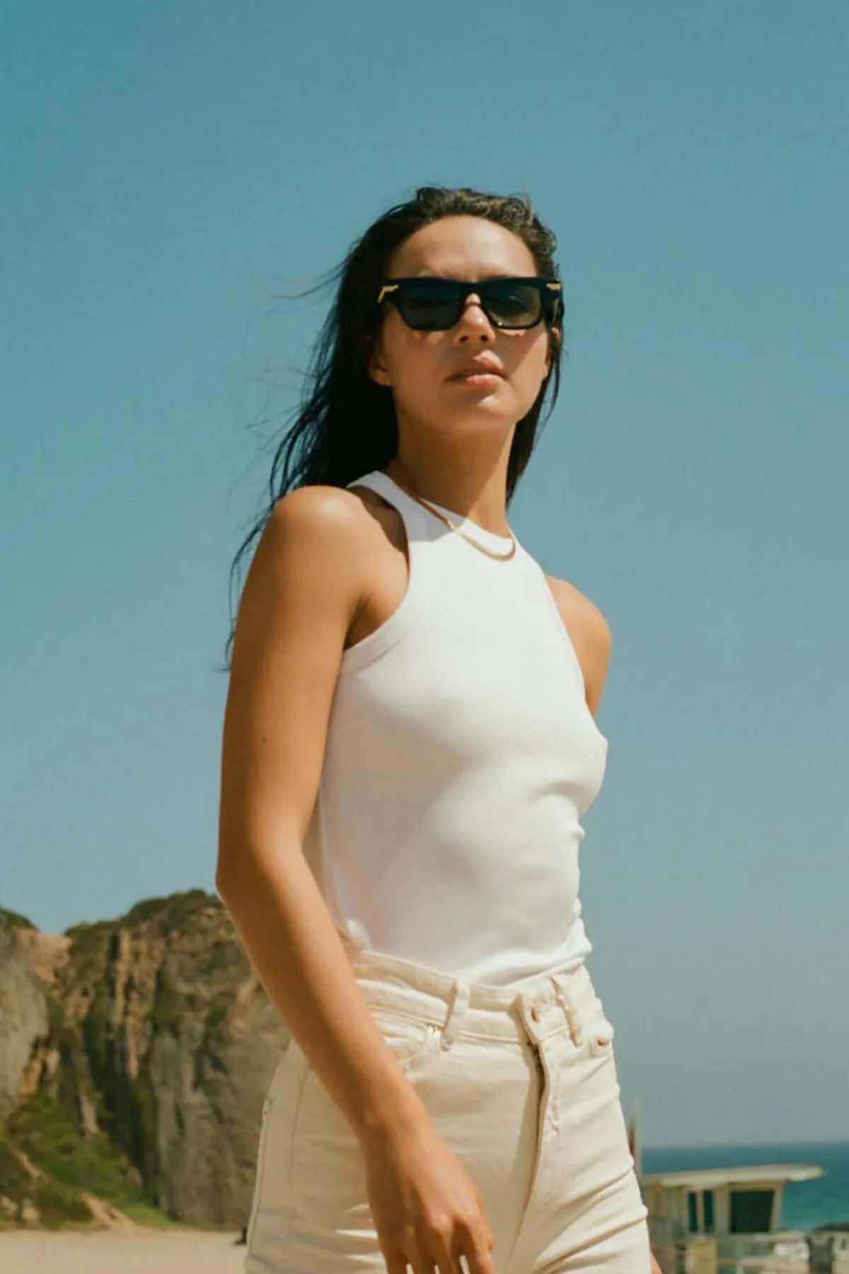 Stateside Stateside 2x1 Rib 90's Tank in White sold by Bailey 44 product image thumbnail 2