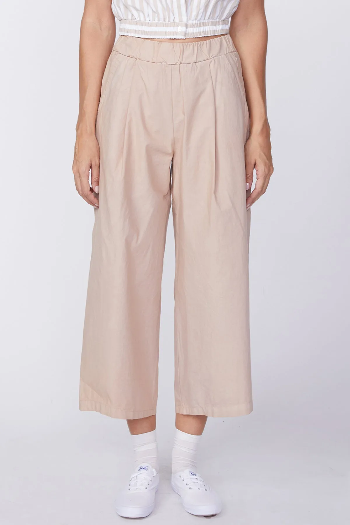 Stateside Fine Poplin Cropped Pant in Almond sold by Bailey 44