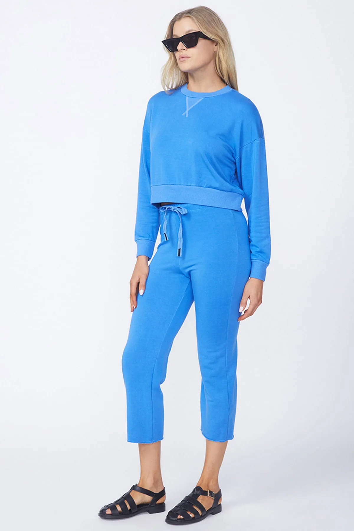 Stateside Softest Fleece Cropped Pant in Sport Blue sold by Bailey 44 product image thumbnail 2