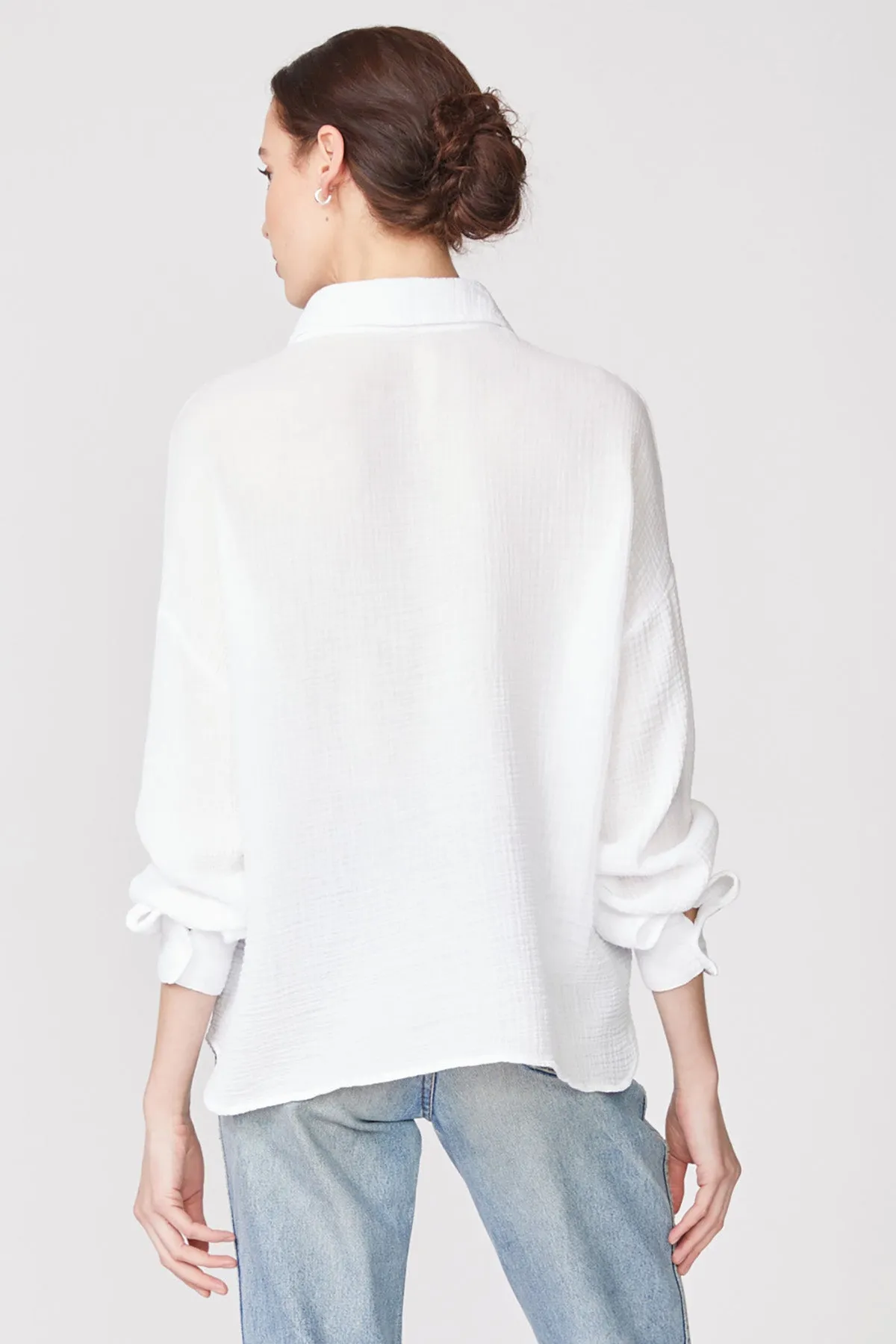 Stateside Gauze Oversized Shirt in White sold by Bailey 44 product image thumbnail 5