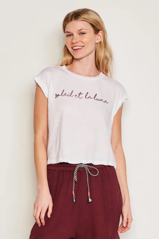 Sundry La Lune Muscle Tank in Optic White sold by Bailey 44