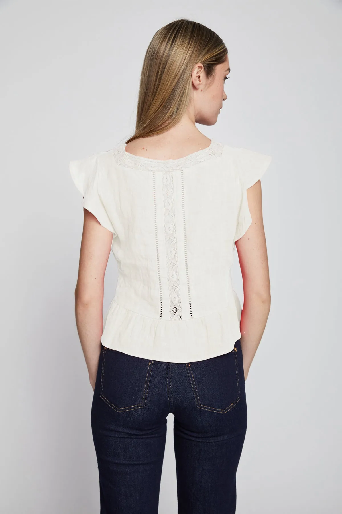 Bailey 44 Janis Linen Top in Creme sold by Bailey 44 product image thumbnail 3