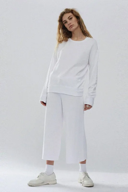 Stateside Softest Fleece Crewneck Sweatshirt in White sold by Bailey 44