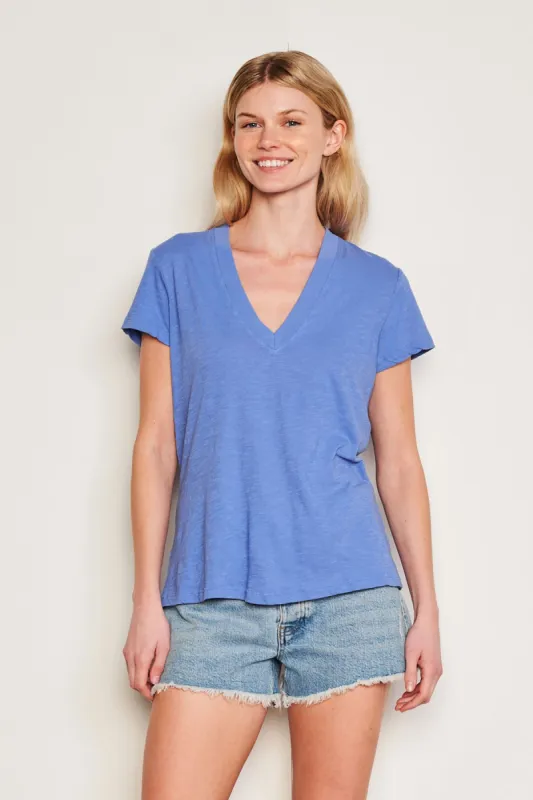 Sundry Deep V-Neck Tee in Ocean sold by Bailey 44