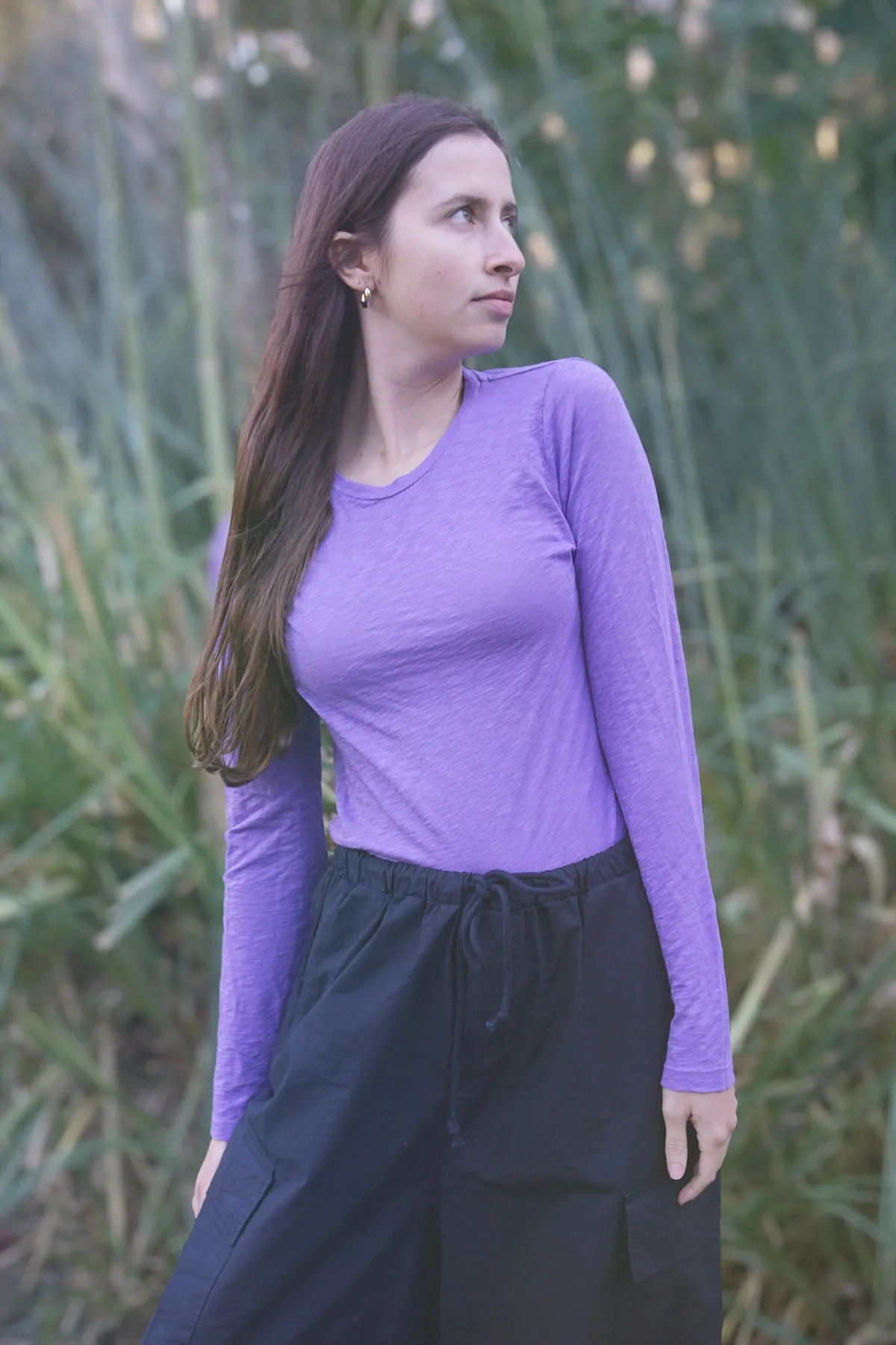 Stateside Supima Slub Long Sleeve Crew in Iris sold by Bailey 44