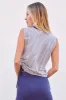Sundry Classic Strip Shirred Muscle Tank in Optic White sold by Bailey 44