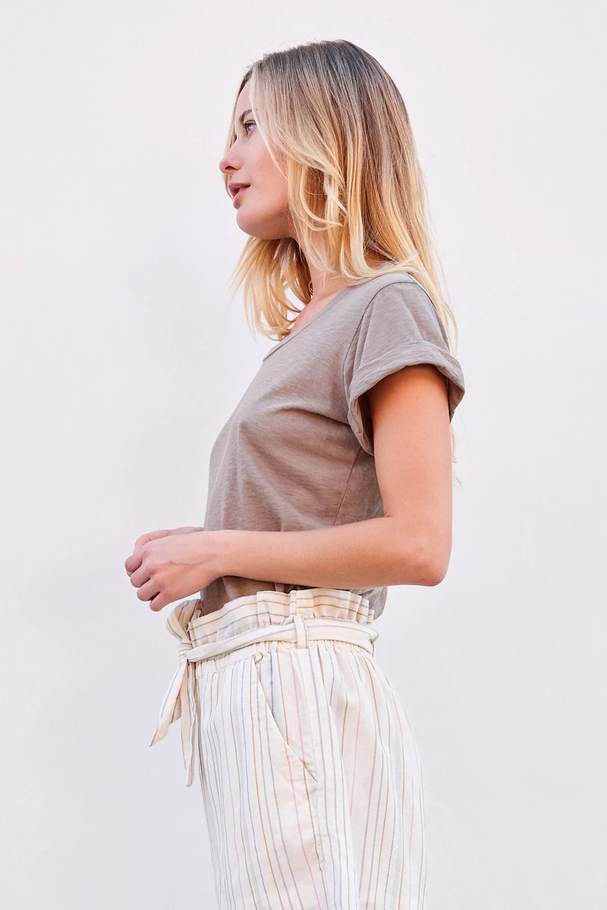 Sundry Rolled Sleeve Tee in Sage sold by Bailey 44 product image thumbnail 2