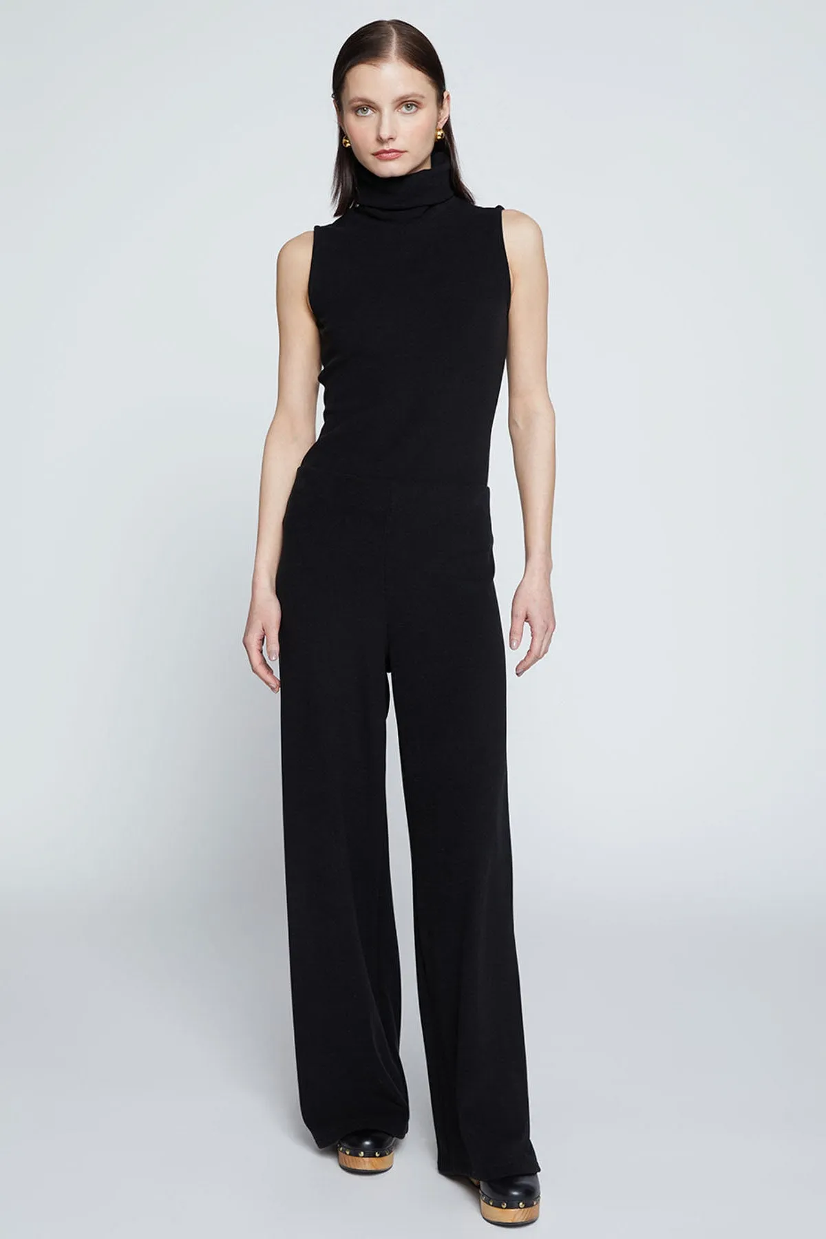 Stateside Honeyluxe Flatback Rib Pant in Black sold by Bailey 44