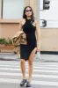 DSTLD Twist Midi Dress in Black sold by Bailey 44