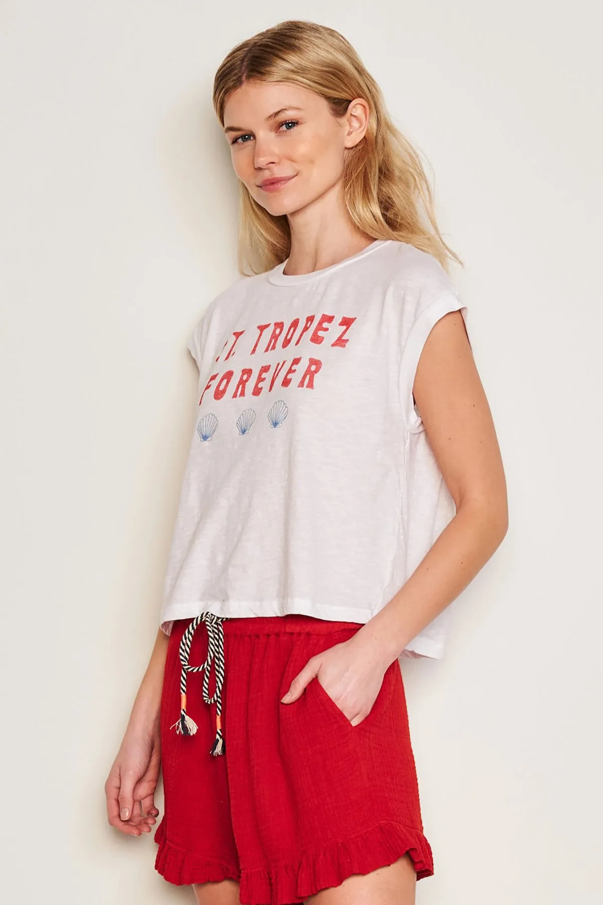 Sundry Forever Muscle Tank in Optic White sold by Bailey 44 product image thumbnail 2