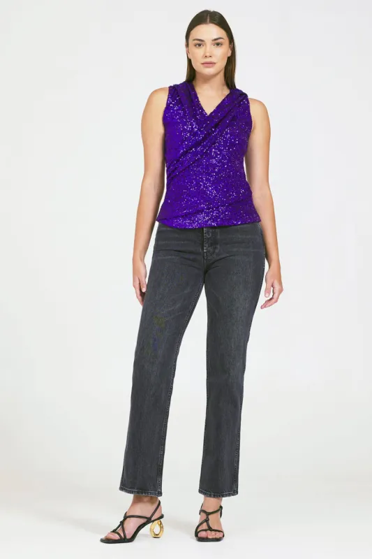 Bailey 44 Regina Sequin Top in Magenta sold by Bailey 44